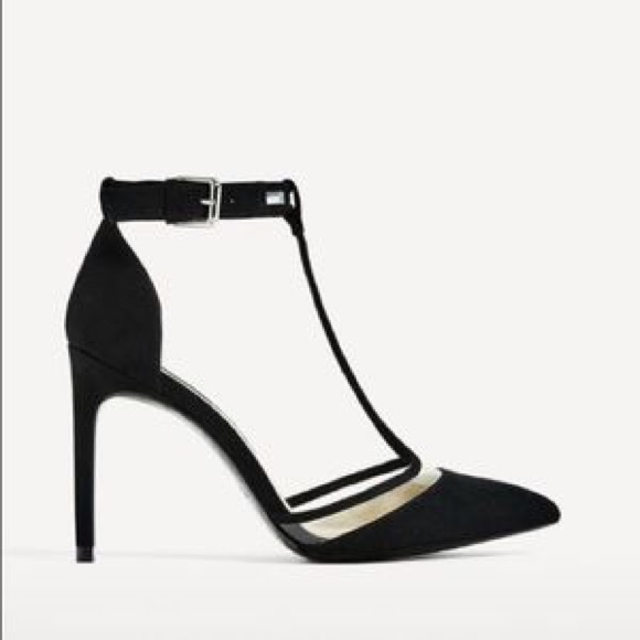 Zara Vinyl Black Court Shoe - Picture 2 of 16